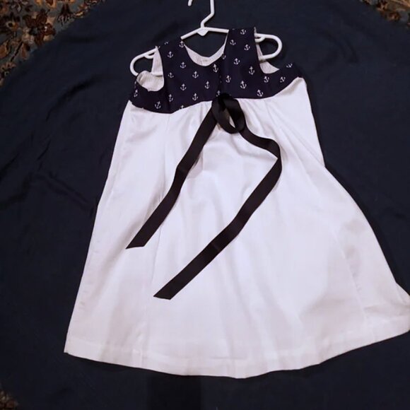 Girl's Sailor Dress Navy Blue and White Dress Kid's Sailor Outfit